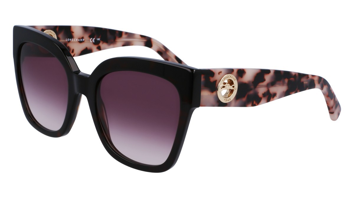 Occhiali da sole Longchamp LO717S N (242) colore dark havana forma pantos lenti gradient burgundy