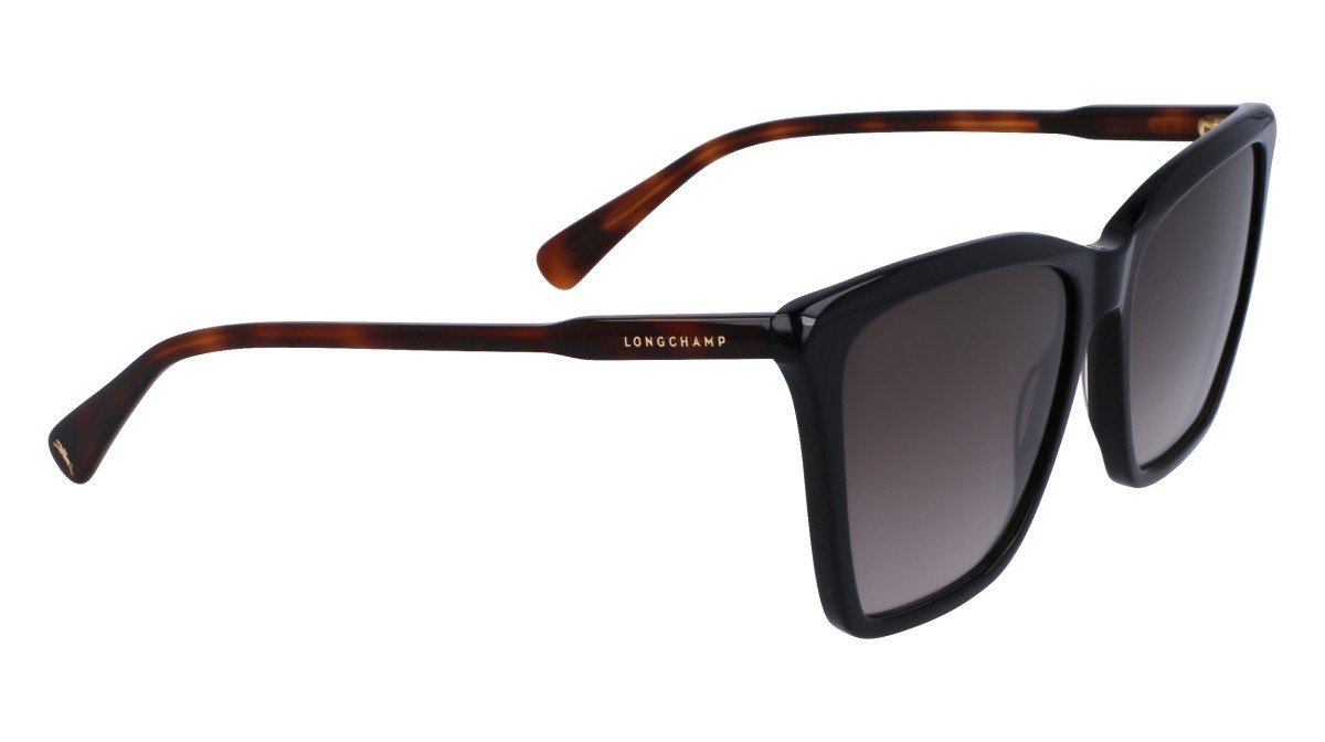 Occhiali da sole Longchamp LO719S (001) colore black forma rettangolare lenti gradient grey