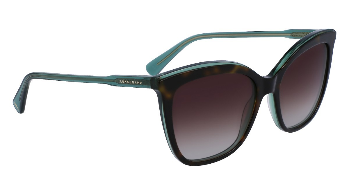 Occhiali da sole Longchamp LO729S (215) colore havana/green forma rettangolare lenti gradient brown/green