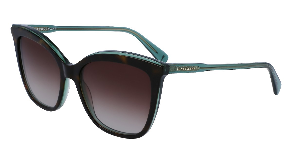 Occhiali da sole Longchamp LO729S (215) colore havana/green forma rettangolare lenti gradient brown/green