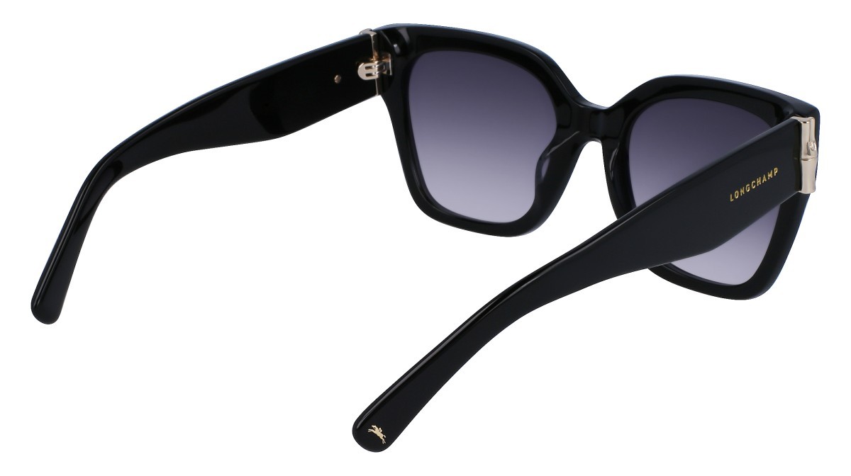 Sunglasses Longchamp LO732S (001) color black shape rectangle lenses blue gradient