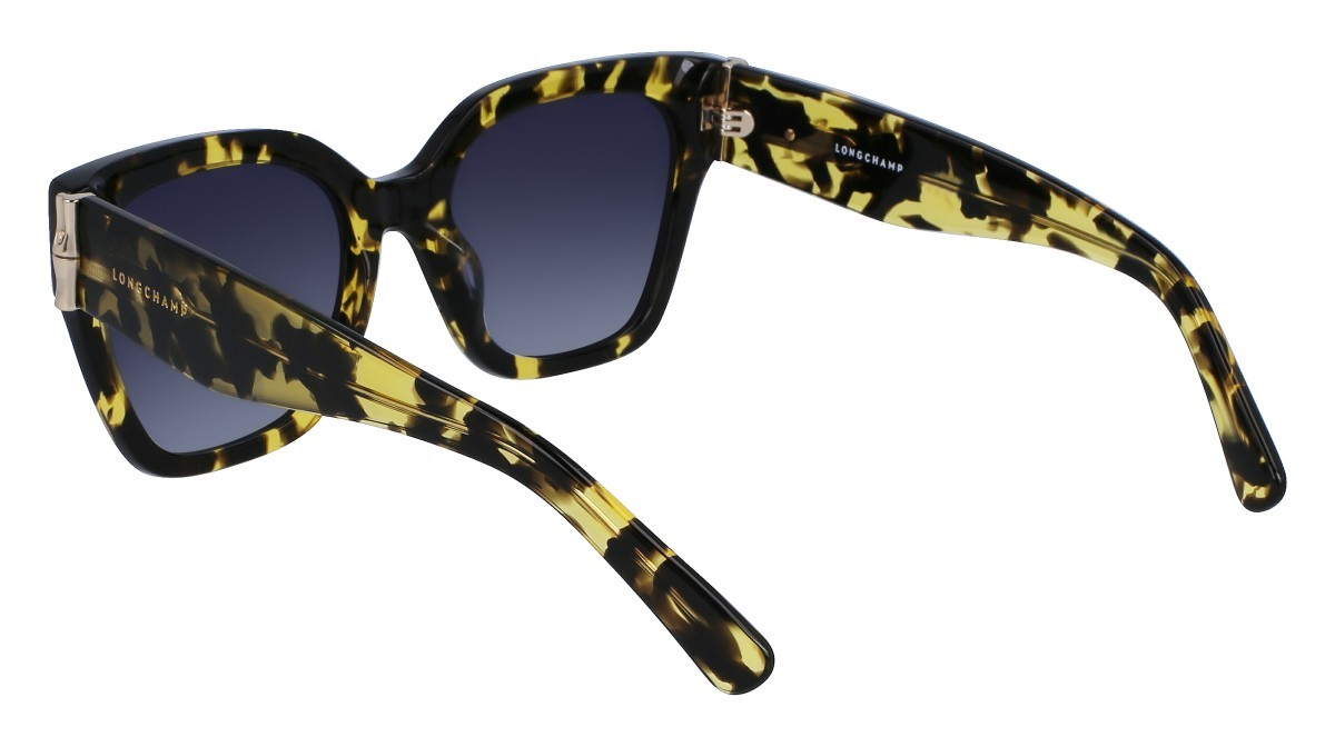 Sunglasses Longchamp LO732S (243) color yellow havana shape rectangle lenses gradient blue