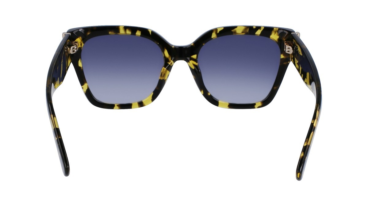 Sunglasses Longchamp LO732S (243) color yellow havana shape rectangle lenses gradient blue