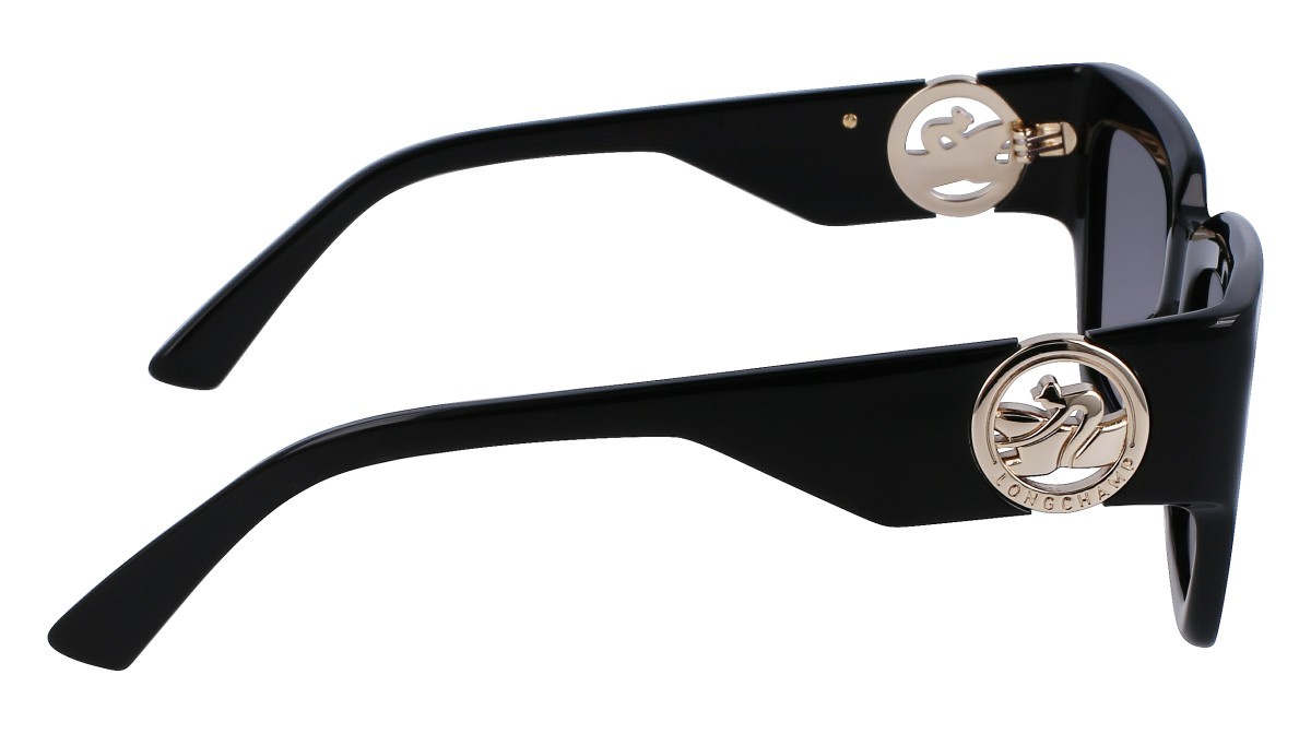 Sonnenbrillen Longchamp LO735S (001) farbe black form rechteckig gläser soild grey