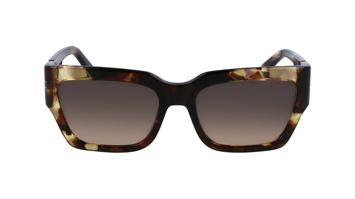 Sonnenbrillen Longchamp LO735S (205) farbe green havana form rechteckig gläser gradient smoke honey