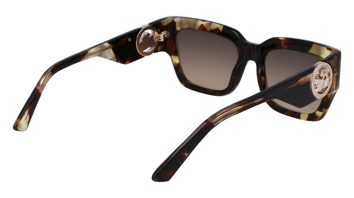 Sonnenbrillen Longchamp LO735S (205) farbe green havana form rechteckig gläser gradient smoke honey