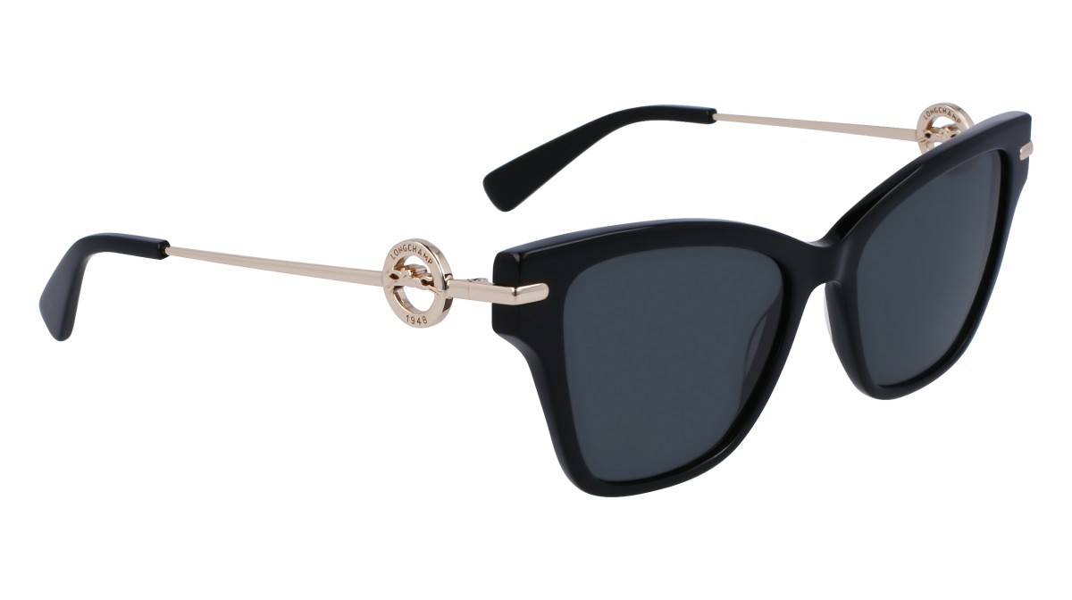 Sonnenbrillen Longchamp LO737S (001) farbe black form rechteckig gläser solid green