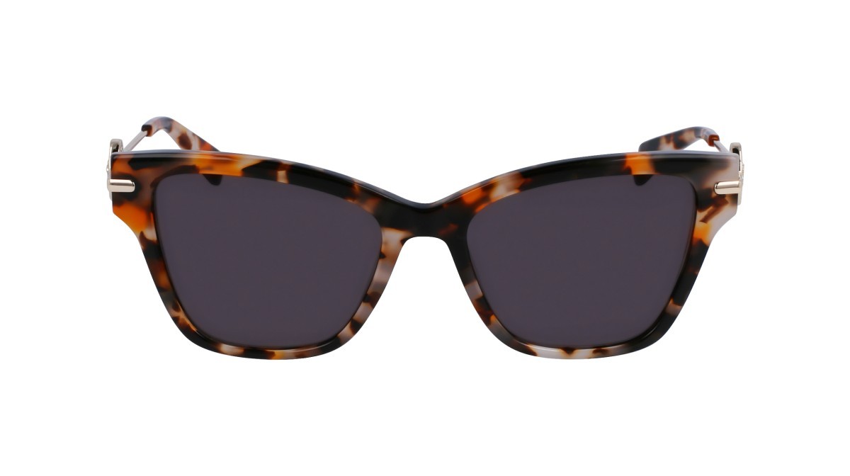 Sonnenbrillen Longchamp LO737S (239) farbe ochre havana form rechteckig gläser solid smoke