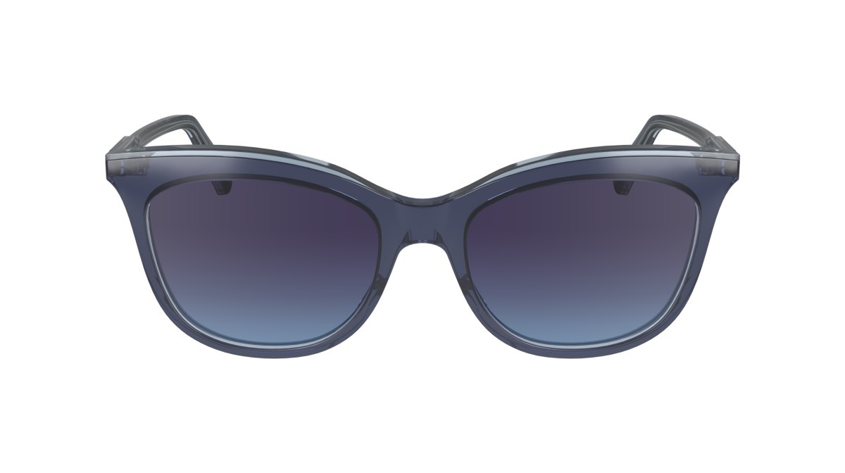 Occhiali da sole Longchamp LO738S (405) colore avio/crystal forma cat eye lenti gradient blue azure