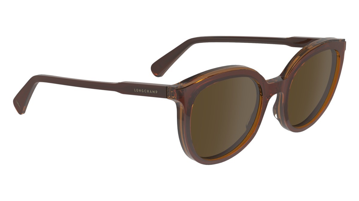 Sonnenbrillen Longchamp LO739S (206) farbe brown/caramel form rund gläser solid brown