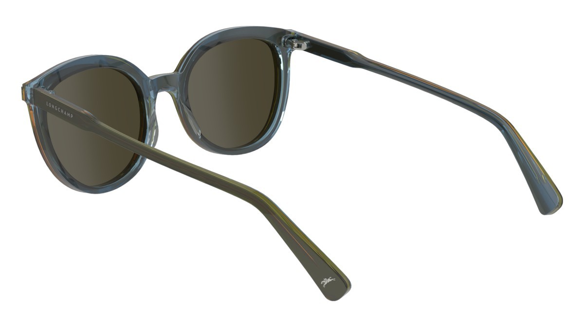 Sonnenbrillen Longchamp LO739S (310) farbe olive/azure form rund gläser solid brown