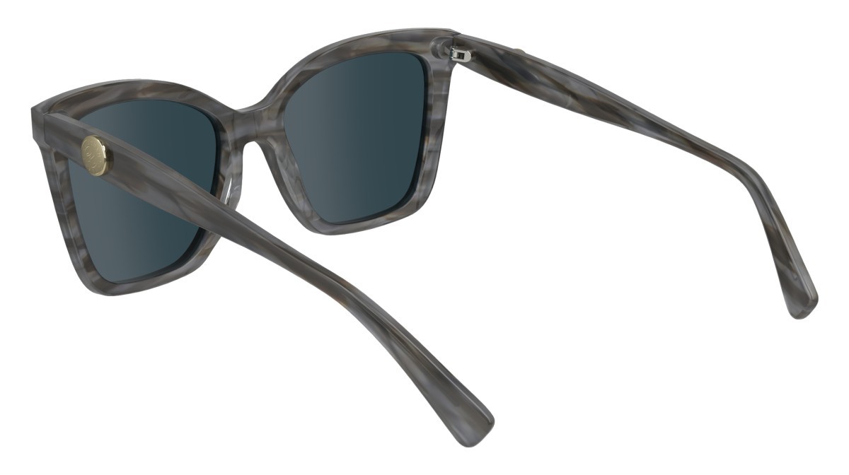 Occhiali da sole Longchamp LO742S (036) colore striped grey forma cat eye lenti solid petrol