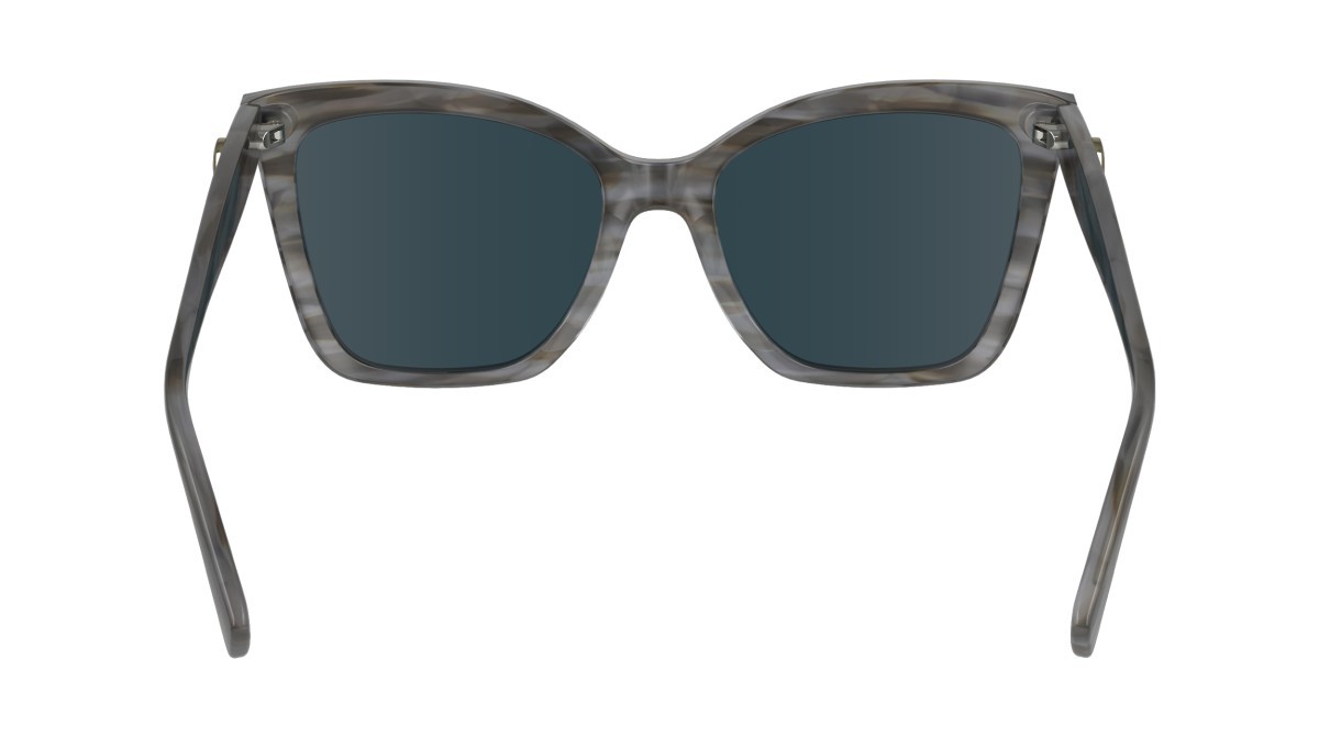 Occhiali da sole Longchamp LO742S (036) colore striped grey forma cat eye lenti solid petrol