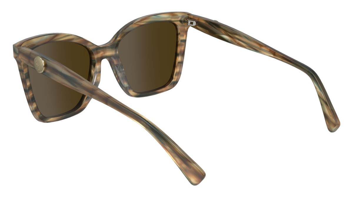 Sonnenbrillen Longchamp LO742S (211) farbe striped brown/petrol form cat-eye gläser solid brown
