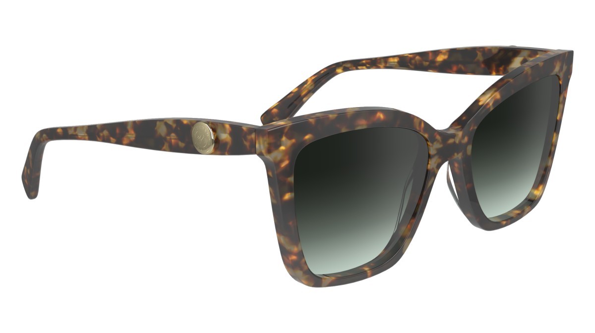 Occhiali da sole Longchamp LO742S (255) colore tokyo havana forma cat eye lenti gradient green