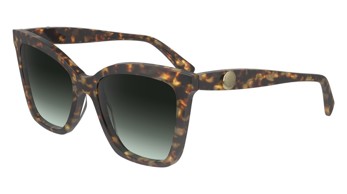 Occhiali da sole Longchamp LO742S (255) colore tokyo havana forma cat eye lenti gradient green