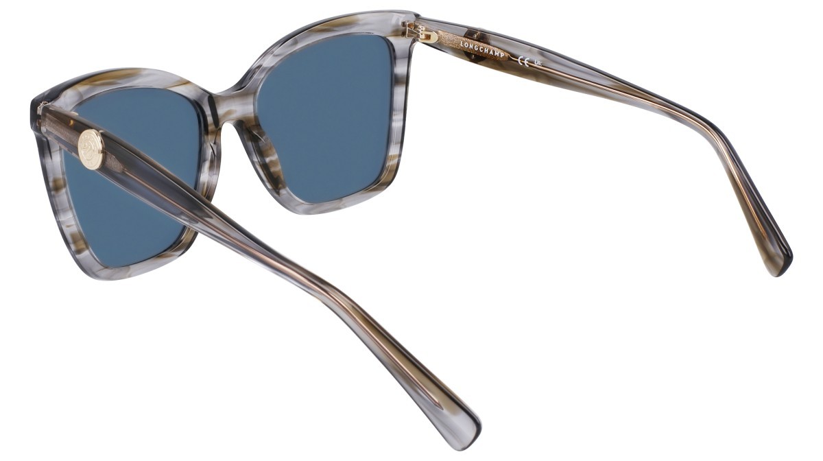 Occhiali da sole Longchamp LO742S N (036) colore striped grey forma cat eye 