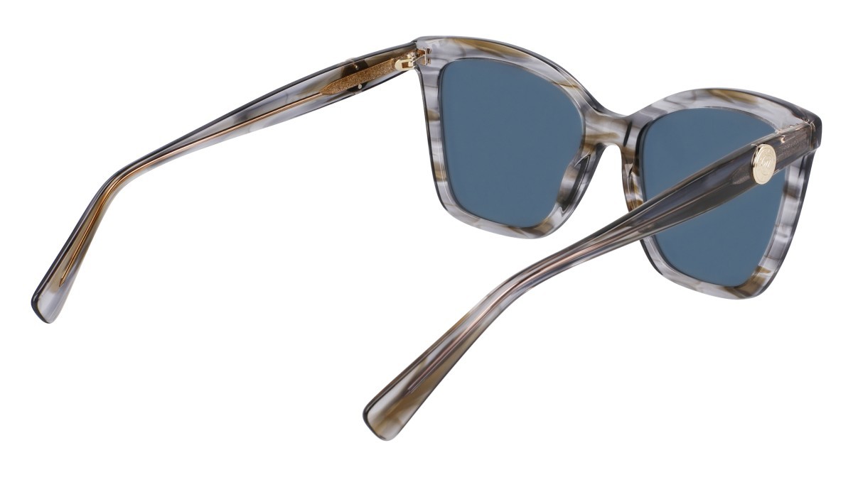 Occhiali da sole Longchamp LO742S N (036) colore striped grey forma cat eye 