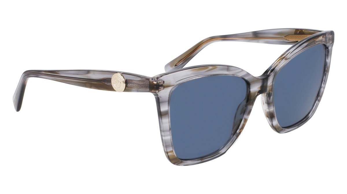Occhiali da sole Longchamp LO742S N (036) colore striped grey forma cat eye 