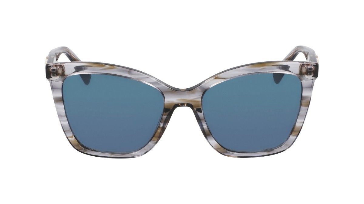 Occhiali da sole Longchamp LO742S N (036) colore striped grey forma cat eye 