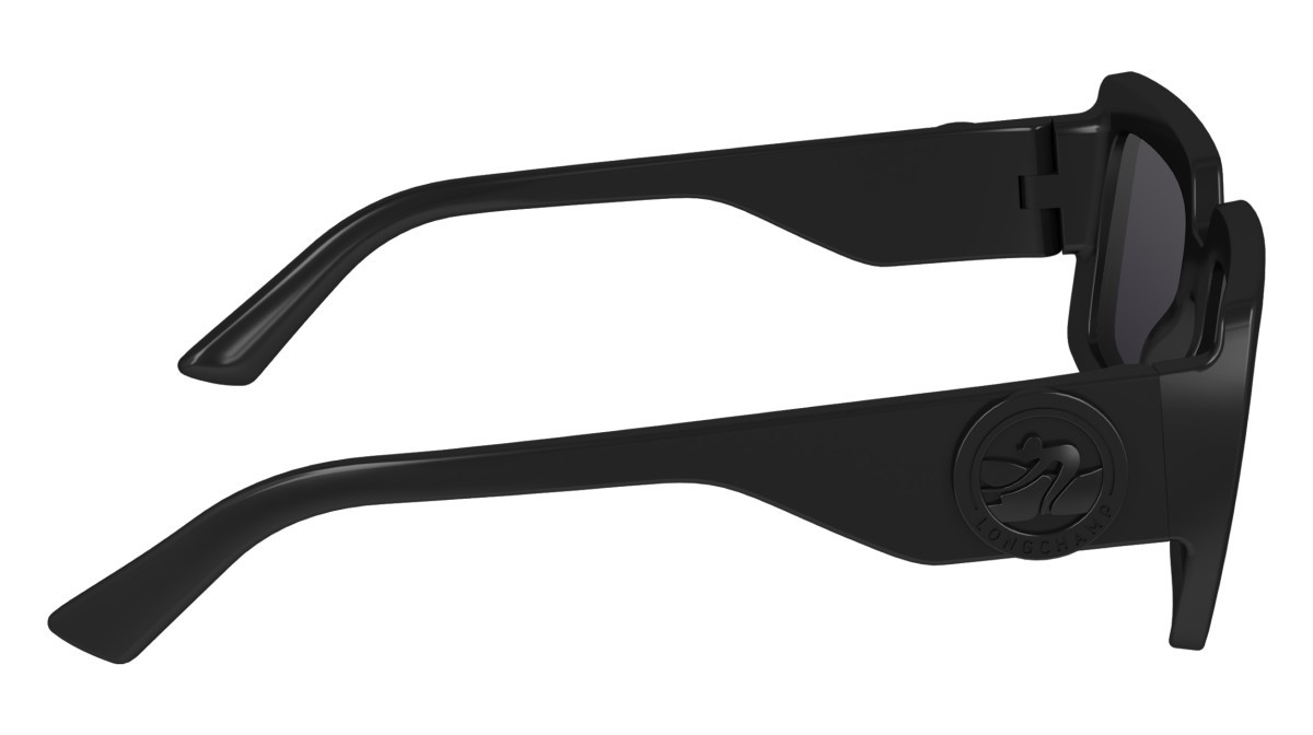 Sonnenbrillen Longchamp LO743S (001) farbe black form rechteckig gläser solid grey