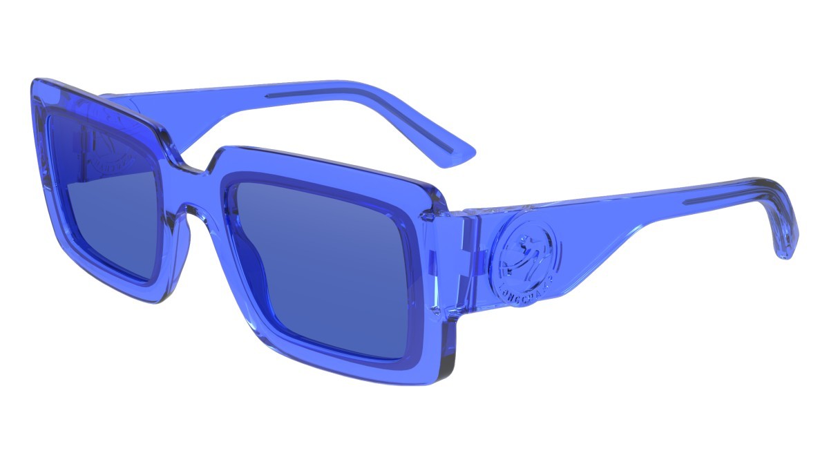 Sonnenbrillen Longchamp LO743S (400) farbe blue form rechteckig gläser solid blue