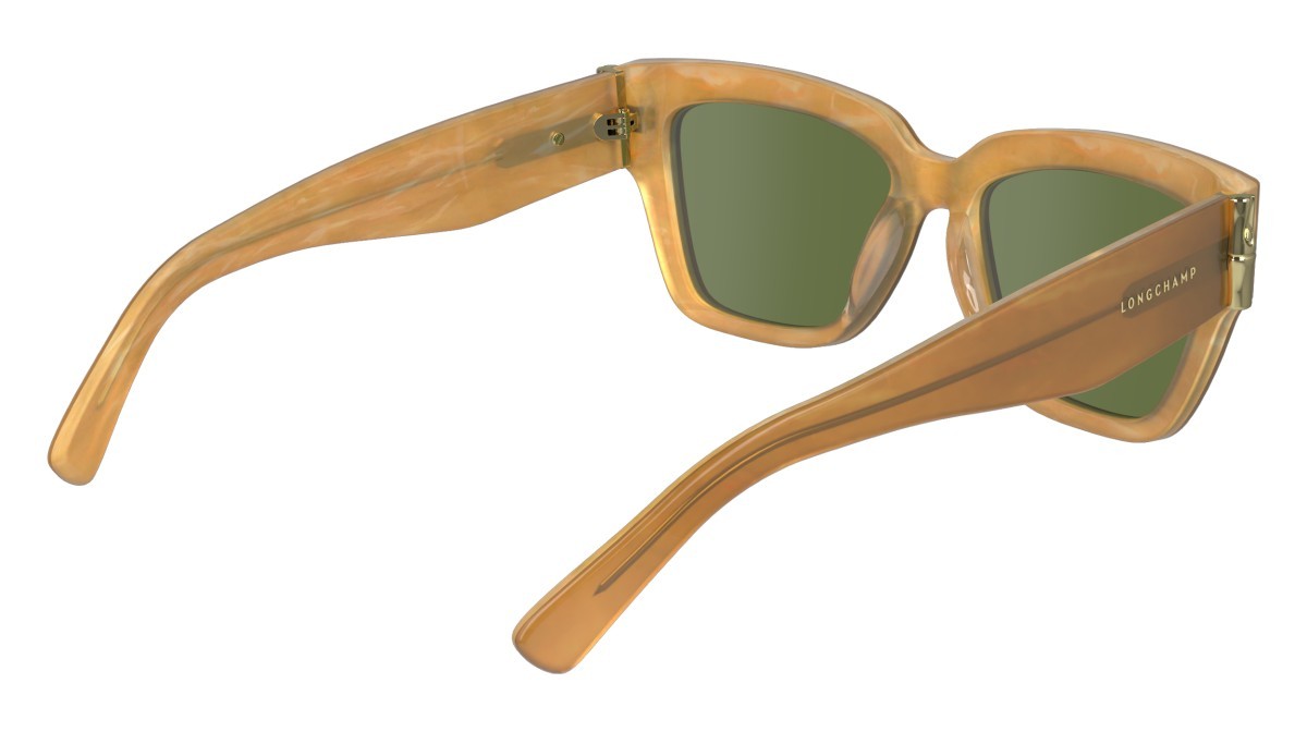 Sonnenbrillen Longchamp LO745S (741) farbe honey form rechteckig gläser solid green