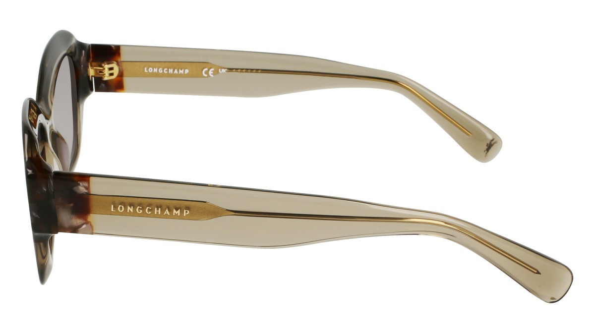 Sonnenbrillen Longchamp LO749S (311) farbe transparent olive/havana form cat-eye gläser gradient grey