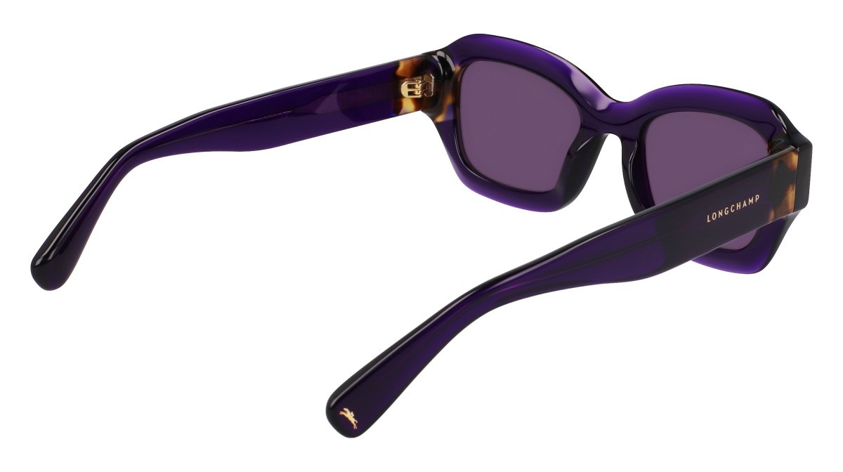 Occhiali da sole Longchamp LO749S (505) colore purple/havana forma cat eye lenti solid purple