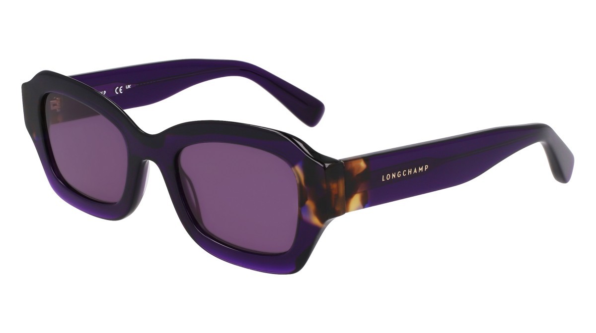 Occhiali da sole Longchamp LO749S (505) colore purple/havana forma cat eye lenti solid purple