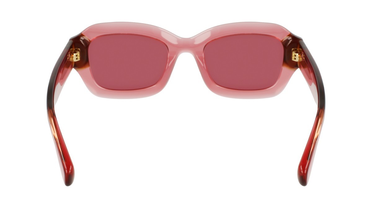 Occhiali da sole Longchamp LO749S (613) colore transparent rose/rose havana forma cat eye lenti solid burgundy