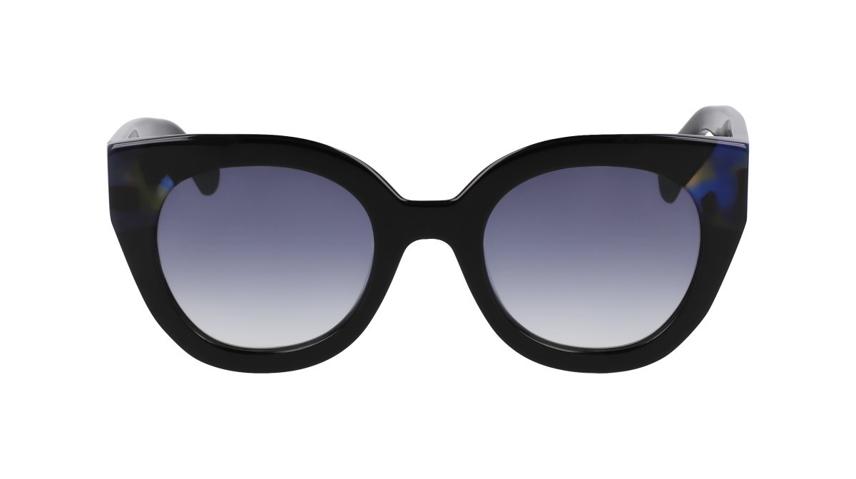 Occhiali da sole Longchamp LO750S (012) colore black/blue havana forma rotondo lenti gradient blue
