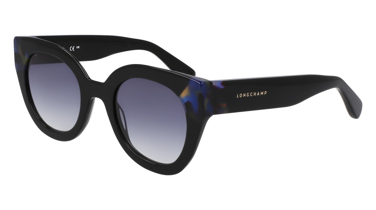 Occhiali da sole Longchamp LO750S (012) colore black/blue havana forma rotondo lenti gradient blue