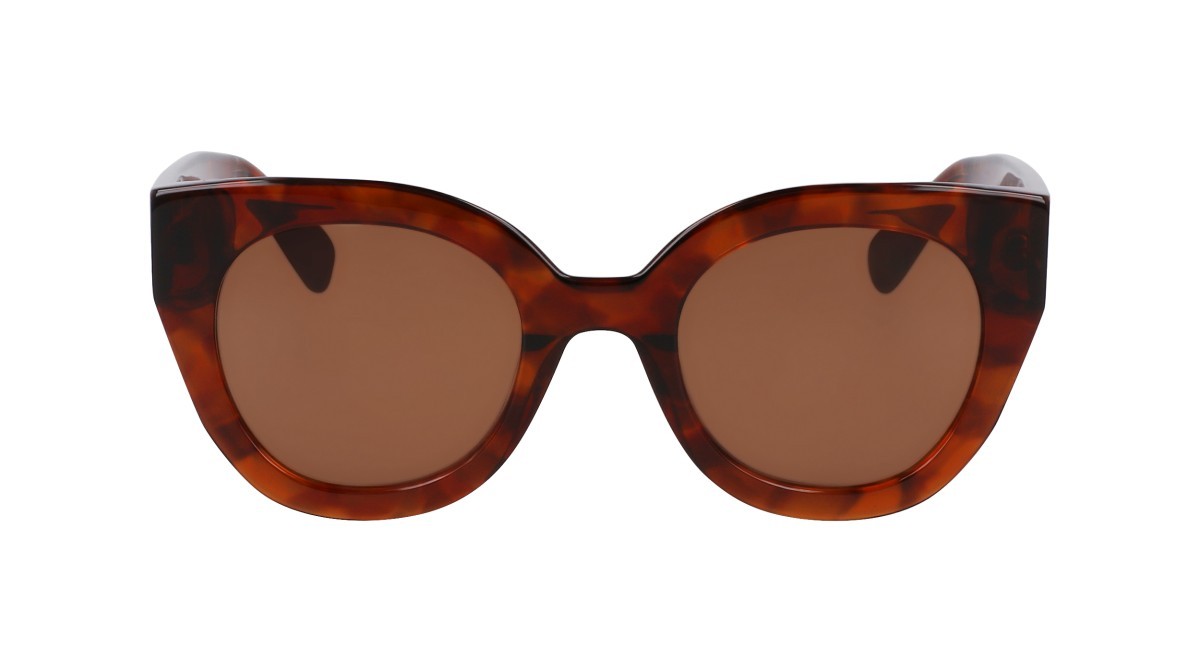 Sonnenbrillen Longchamp LO750S (237) farbe textured brown form rund gläser solid brown