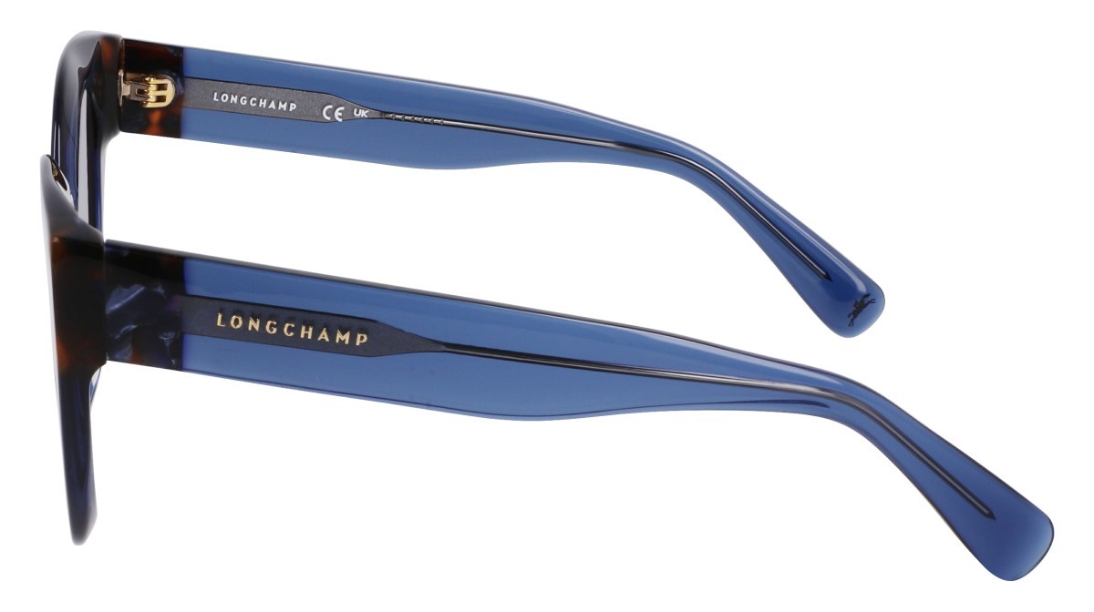 Sonnenbrillen Longchamp LO750S (430) farbe blue/havana form rund gläser solid blue