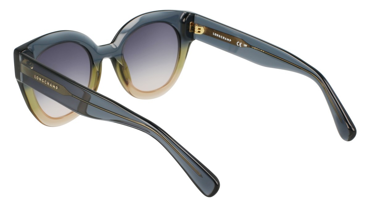 Occhiali da sole Longchamp LO750S (434) colore transparent gradient blue/beig forma rotondo lenti gradient blue rose