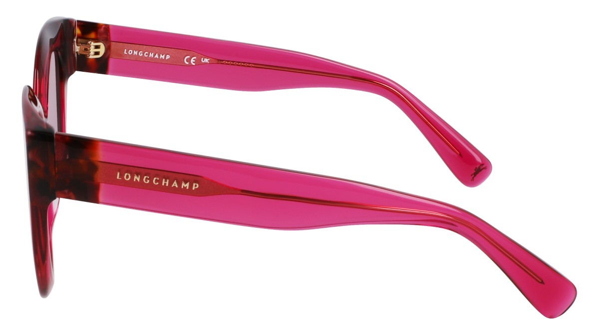 Occhiali da sole Longchamp LO750S (654) colore cyclamen/havana forma rotondo lenti solid pink