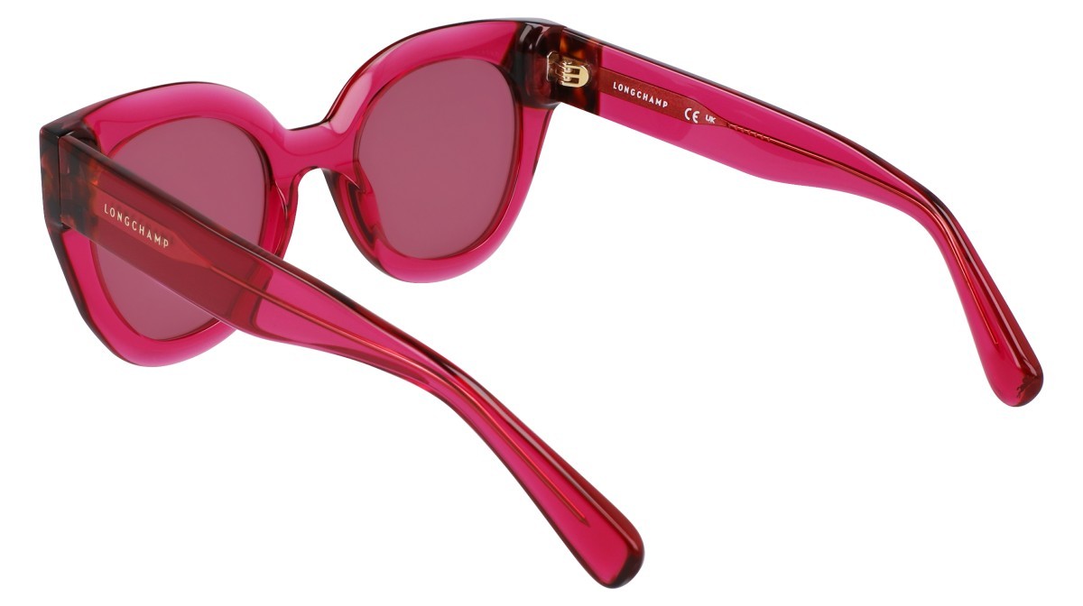 Occhiali da sole Longchamp LO750S (654) colore cyclamen/havana forma rotondo lenti solid pink