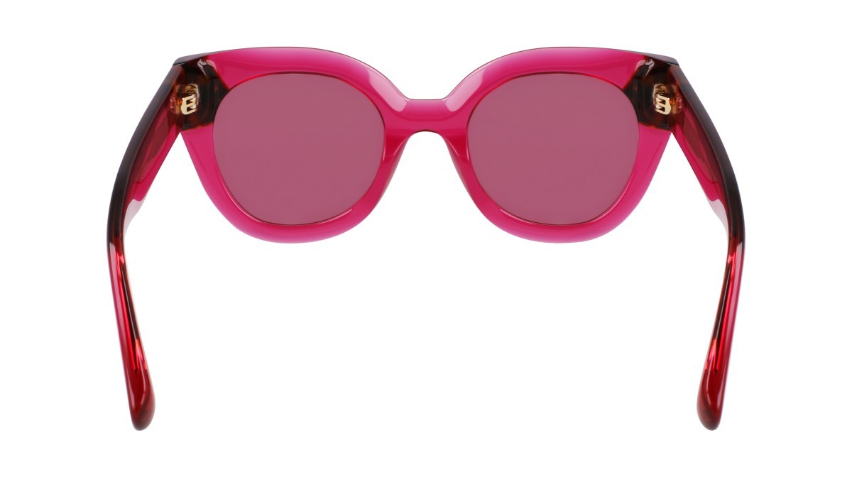 Occhiali da sole Longchamp LO750S (654) colore cyclamen/havana forma rotondo lenti solid pink