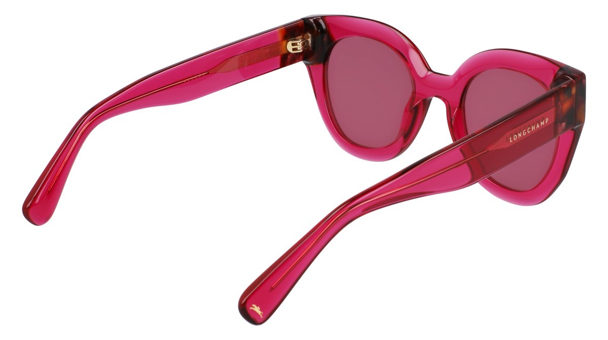 Occhiali da sole Longchamp LO750S (654) colore cyclamen/havana forma rotondo lenti solid pink