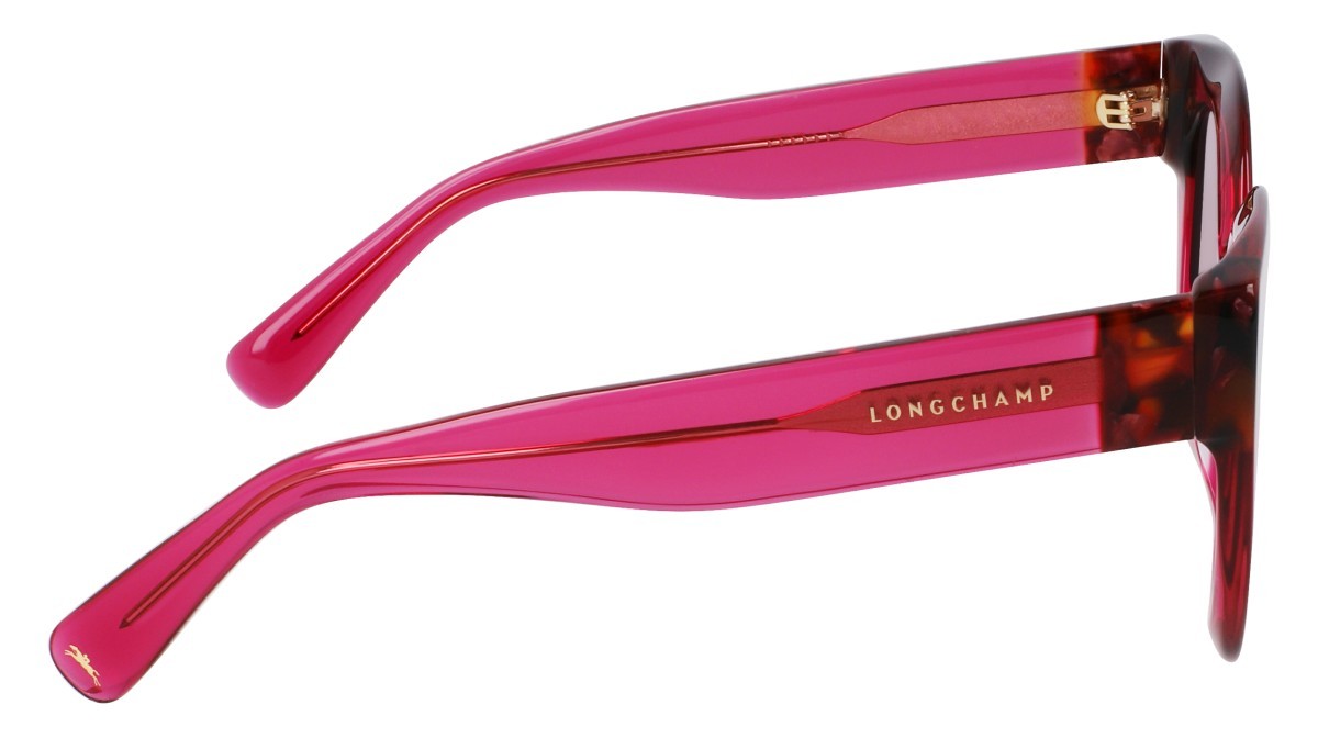Occhiali da sole Longchamp LO750S (654) colore cyclamen/havana forma rotondo lenti solid pink
