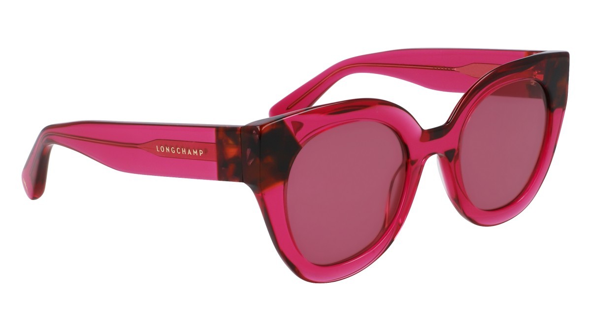 Occhiali da sole Longchamp LO750S (654) colore cyclamen/havana forma rotondo lenti solid pink