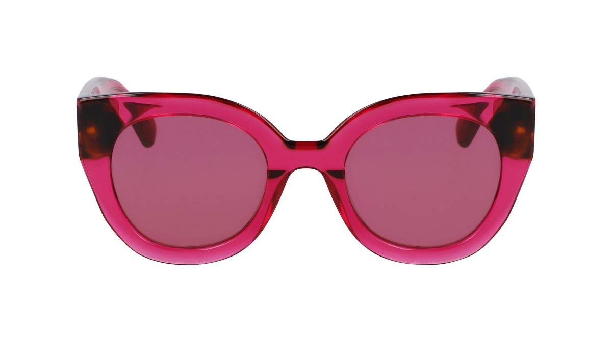 Occhiali da sole Longchamp LO750S (654) colore cyclamen/havana forma rotondo lenti solid pink