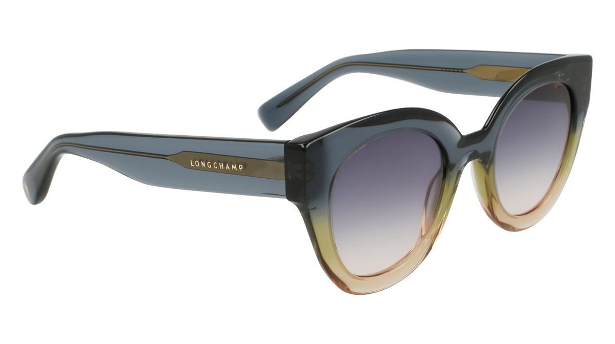 Occhiali da sole Longchamp LO750S N (434) colore transparent gradient blue/beig forma rotondo 