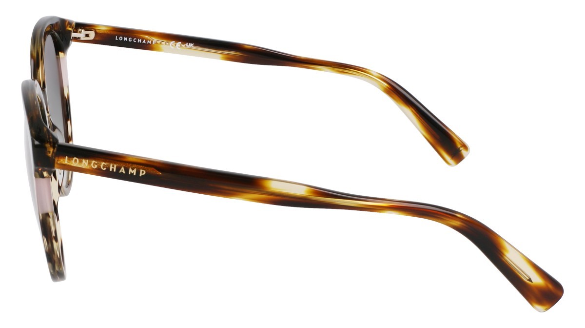 Sunglasses Longchamp LO752S (211) color striped brown shape round lenses gradient green
