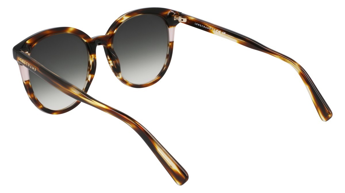 Sunglasses Longchamp LO752S (211) color striped brown shape round lenses gradient green