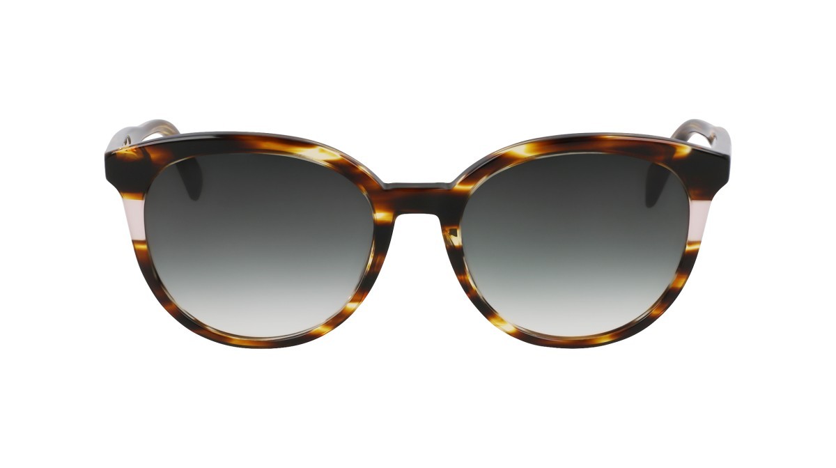 Sunglasses Longchamp LO752S (211) color striped brown shape round lenses gradient green