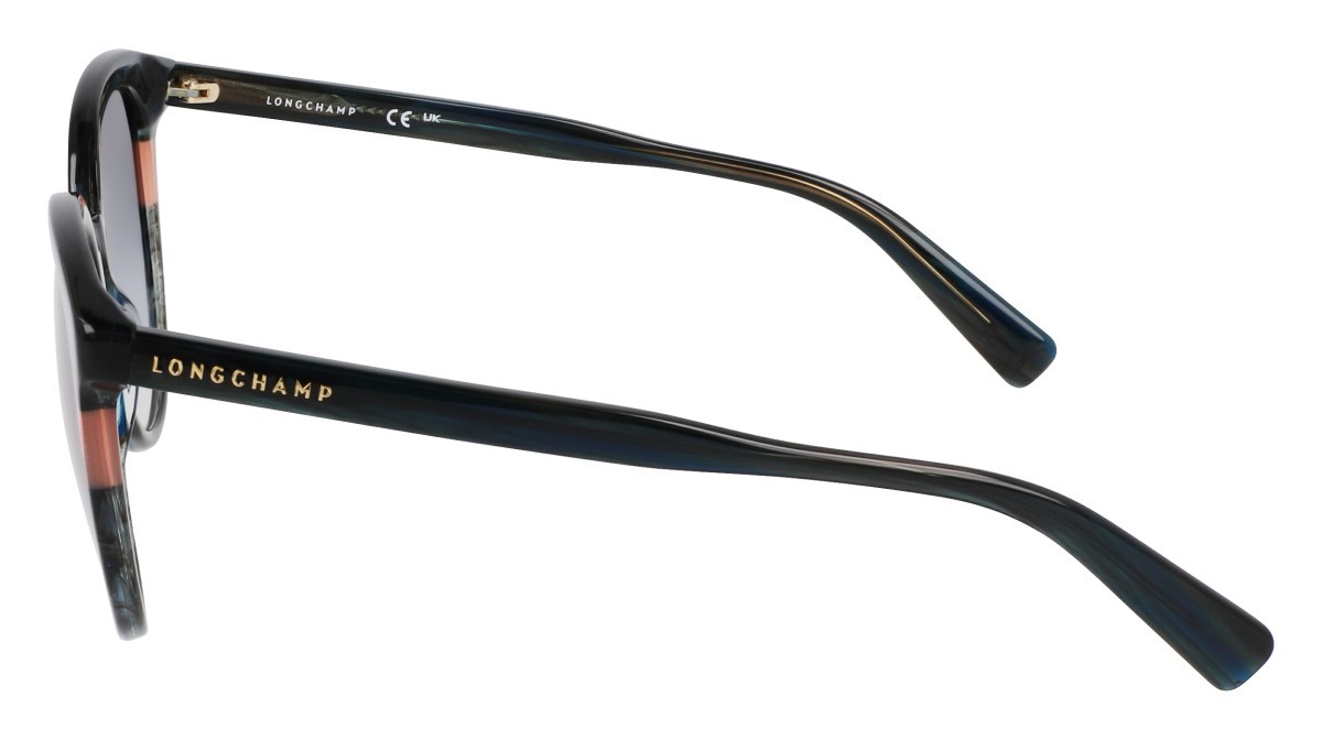 Sunglasses Longchamp LO752S (406) color textured blue shape round lenses gradient petrol