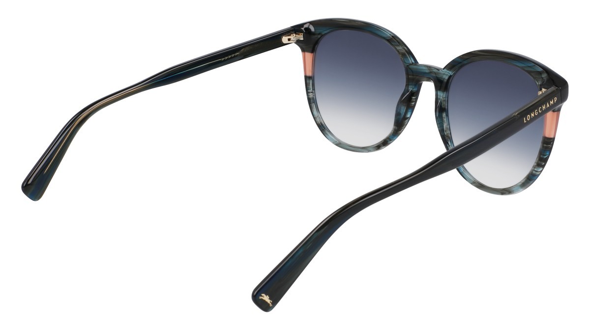 Sunglasses Longchamp LO752S (406) color textured blue shape round lenses gradient petrol