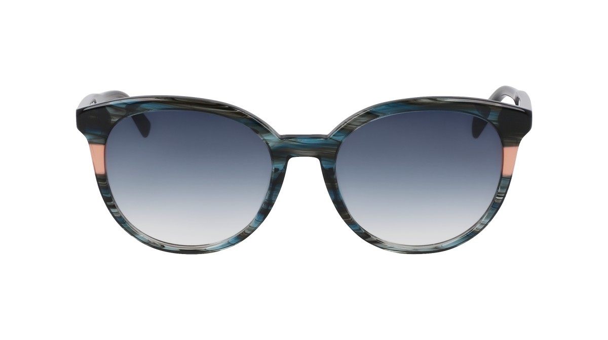 Sunglasses Longchamp LO752S (406) color textured blue shape round lenses gradient petrol